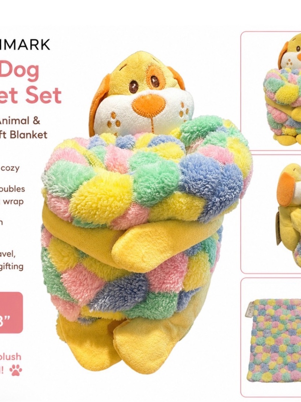 New Stuffed Dog with Soft and Cozy Blanket for baby.